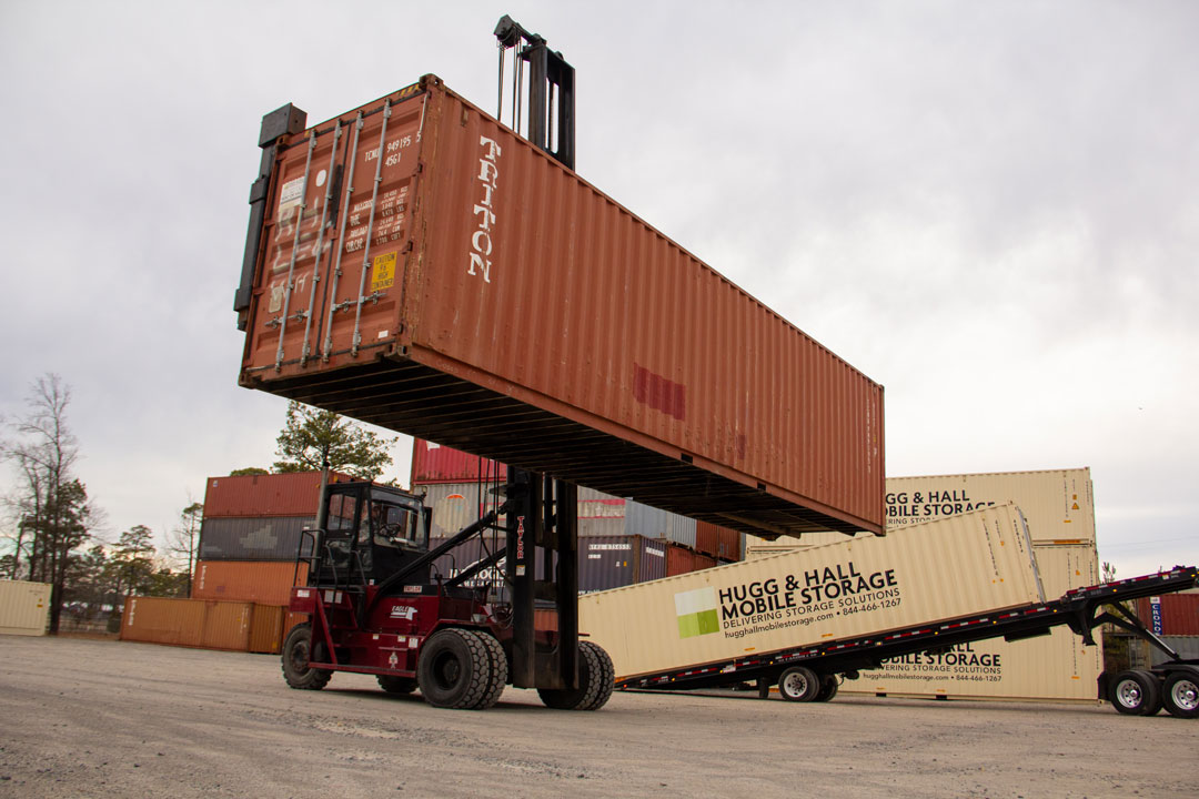 container handler moving a container